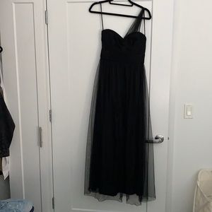 Black one shoulder bridesmaid dress